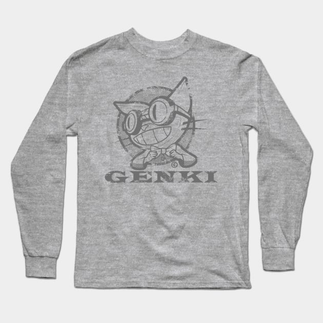 Just Genki! gray Long Sleeve T-Shirt by Chizel